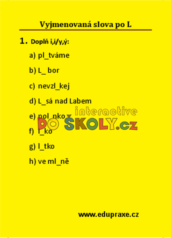Vyjmenovaná slova po „L“