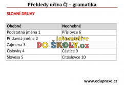 Přehledy do českého jazyka - gramatika