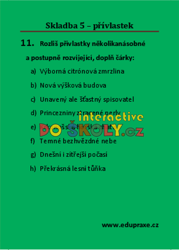 Skladba 5 – přívlastek