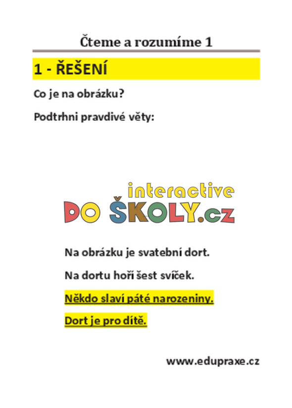 Čteme a rozumíme I (pro 1. + 2. ročník)