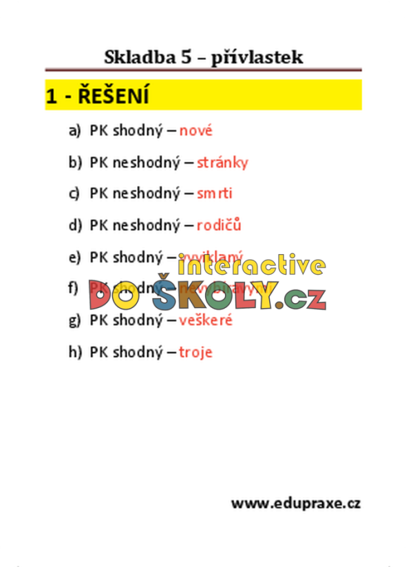 Skladba 5 – přívlastek