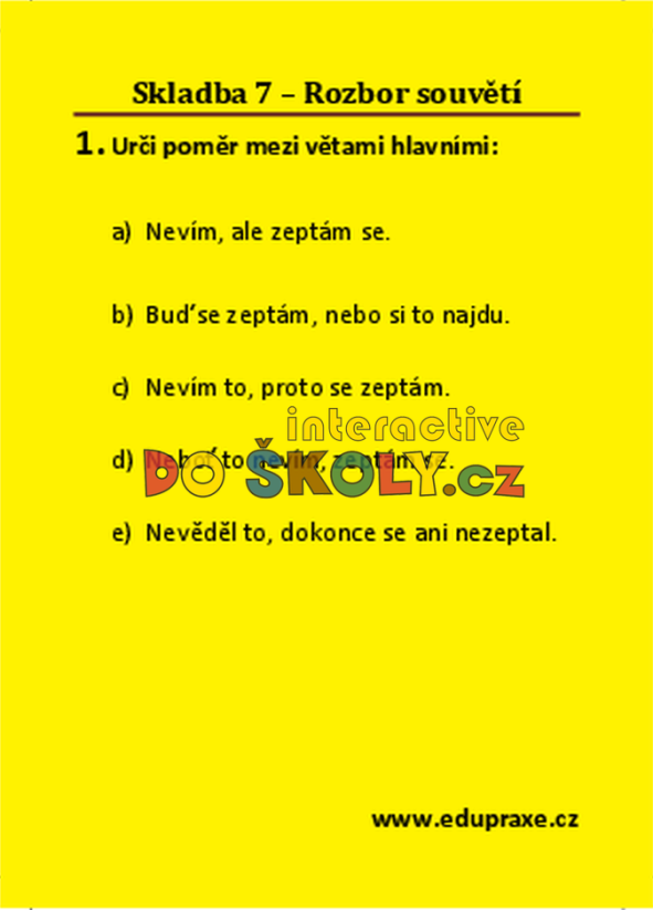Skladba 7 – rozbor souvětí