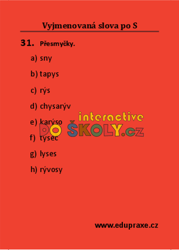 Vyjmenovaná slova po „S“
