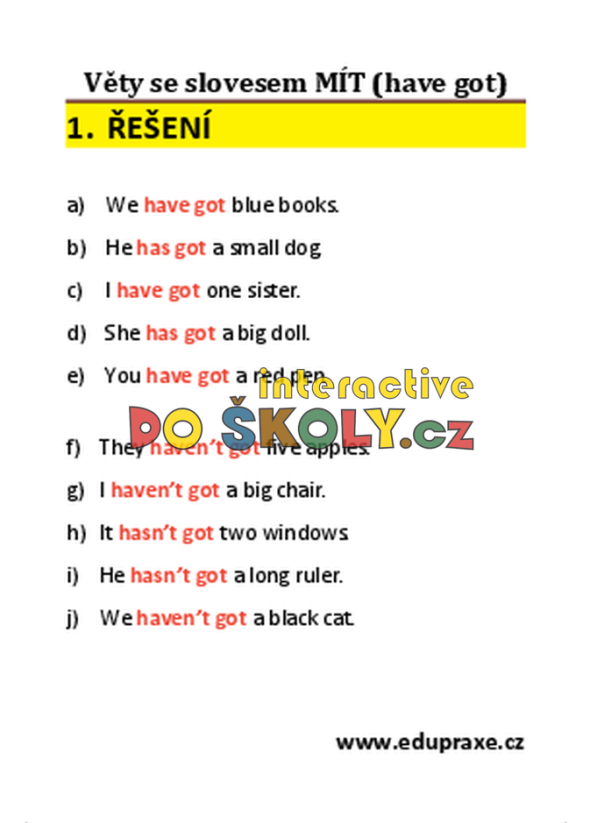Věty se slovesem MÍT (HAVE GOT)