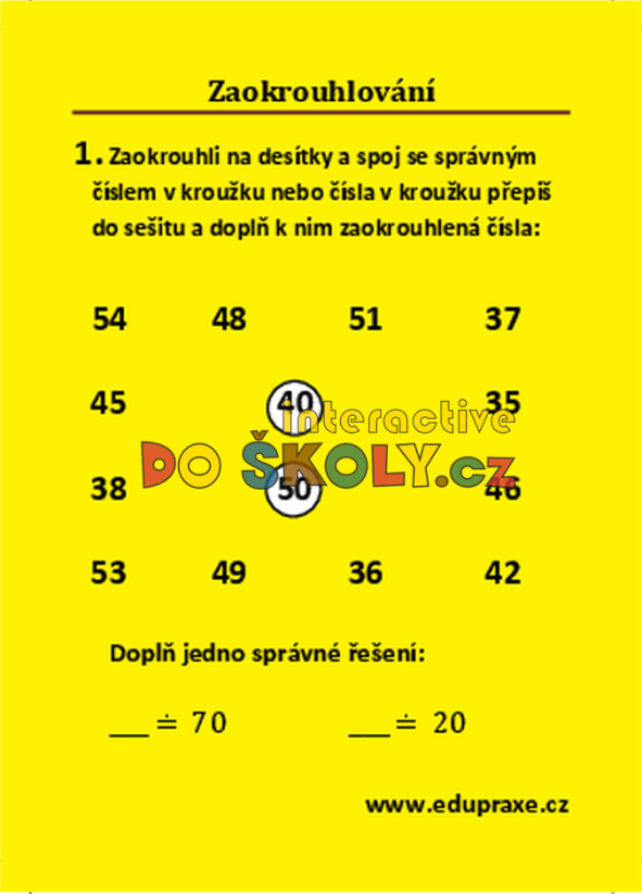 Zaokrouhlování (3. – 5. ročník)