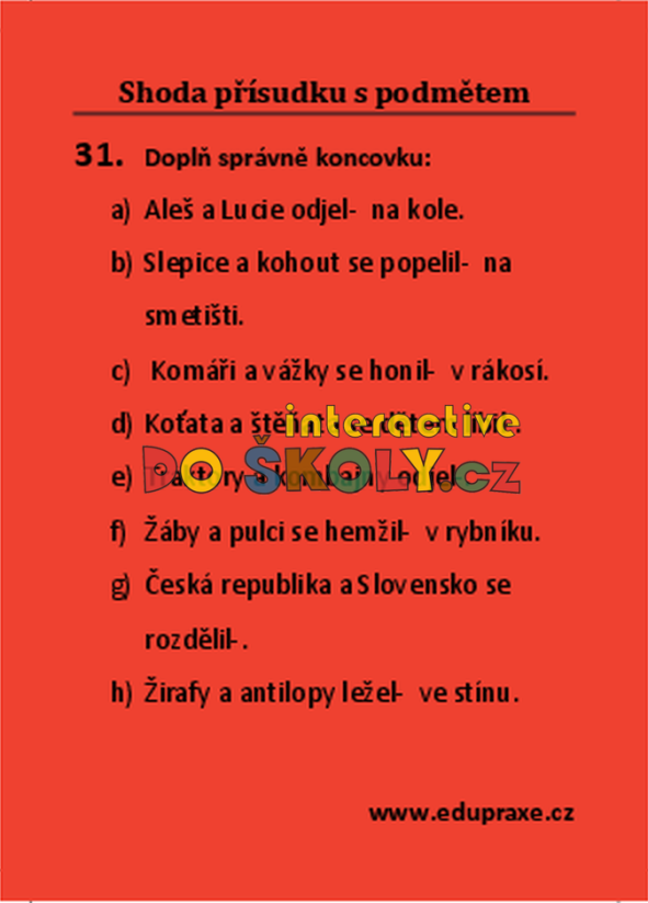 Shoda přísudku s podmětem