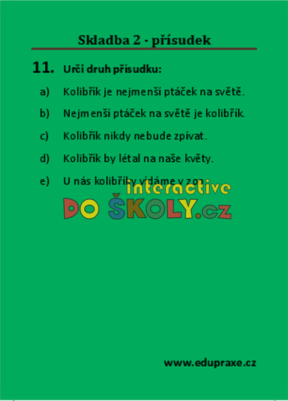 Skladba 2 – přísudek NOVINKA
