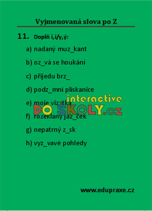 Vyjmenovaná slova po „Z“