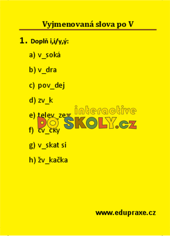Vyjmenovaná slova po „V“