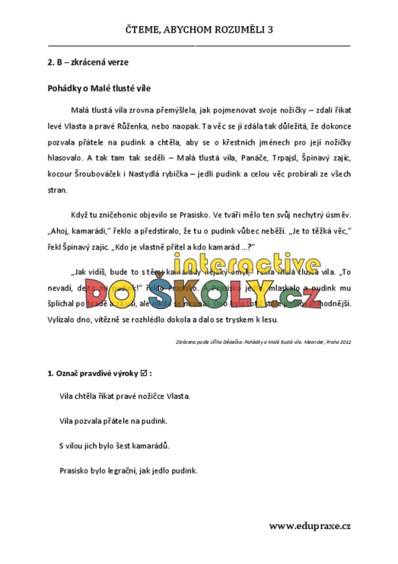 Čteme, abychom rozuměli 3 – diferencované PL pro rozvoj ČG (4. - 5. ročník)