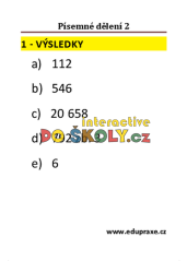 Písemné dělení 2 (4. + 5. ročník)