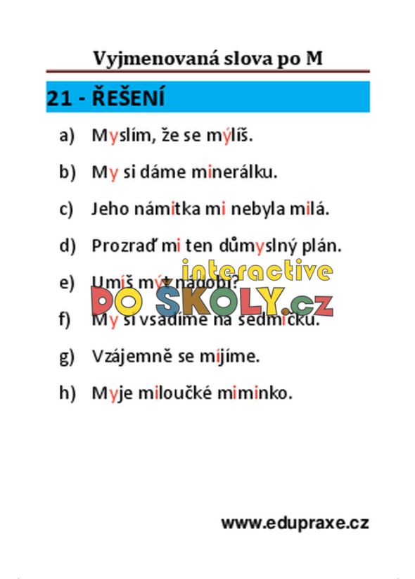 Vyjmenovaná slova po „M“