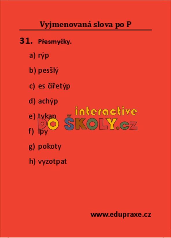 Vyjmenovaná slova po „P“