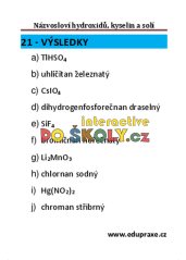 Názvosloví hydroxidů, kyselin a solí
