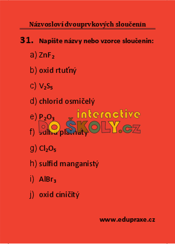Názvosloví dvouprvkových sloučenin