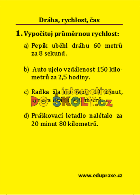Dráha, rychlost, čas
