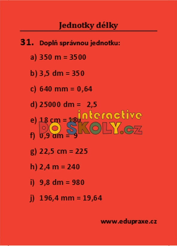 Převody jednotek délky