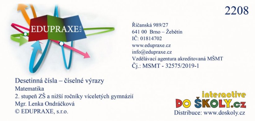 Desetinná čísla – číselné výrazy