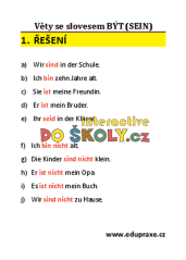 Věty se slovesem BÝT (SEIN)