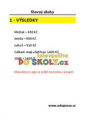 Slovní úlohy (5. ročník)