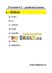 Tvarosloví 2 – podstatná jména
