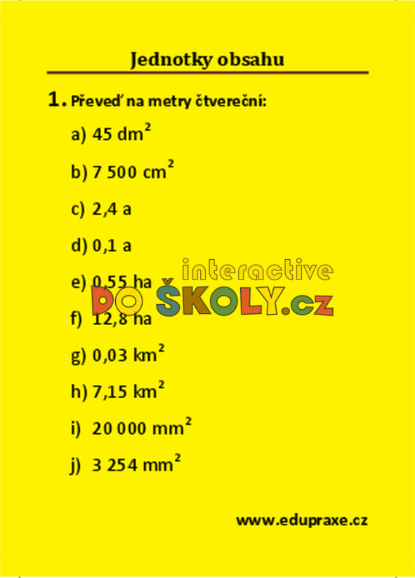 Převody jednotek obsahu
