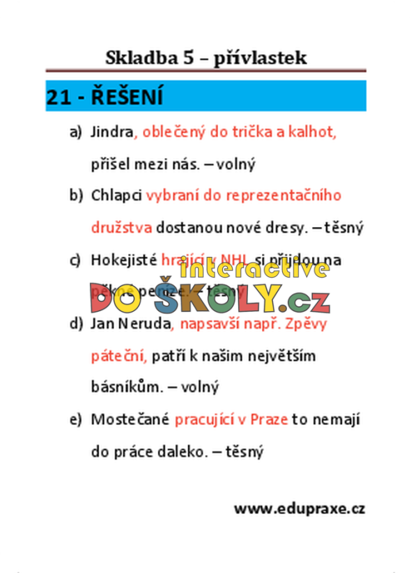 Skladba 5 – přívlastek