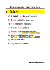 Tvarosloví 6 – tvary zájmen