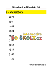 Násobení a dělení 6 - 10