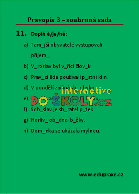 Pravopis 3 – souhrnná sada