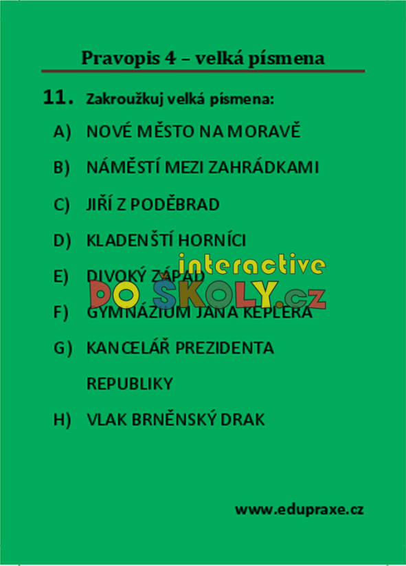 Pravopis 4 – velká písmena