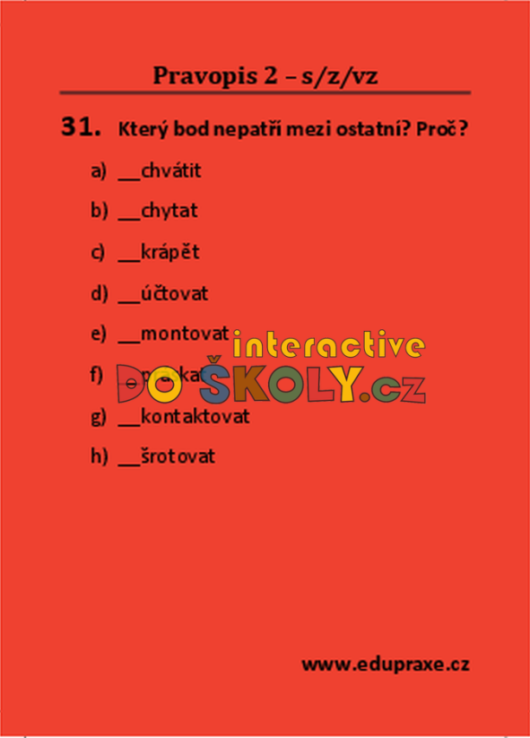 Pravopis 2 – s/z/vz