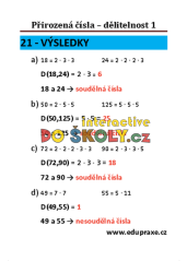 Přirozená čísla – dělitelnost 1