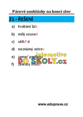 Párové souhlásky na konci slov