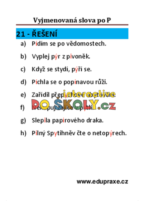 Vyjmenovaná slova po „P“