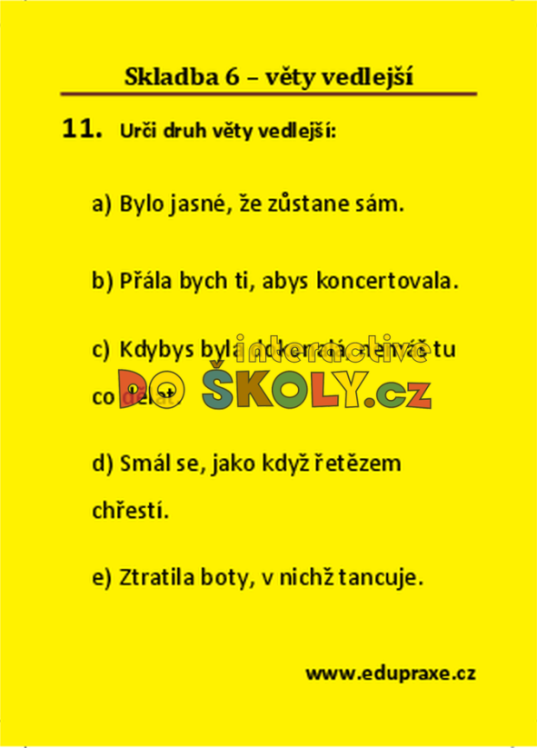 Skladba 6 – věty vedlejší