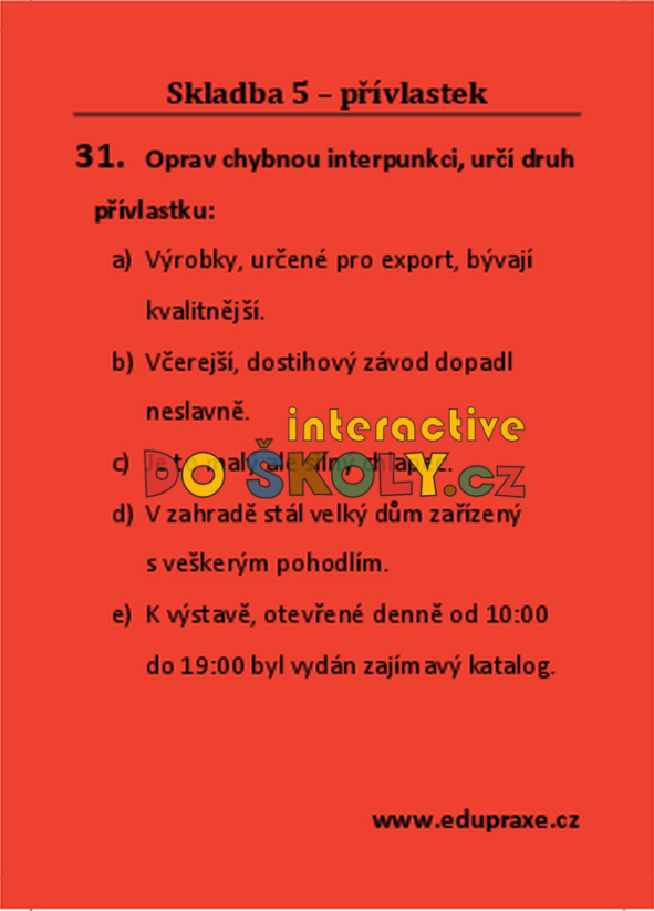 Skladba 5 – přívlastek