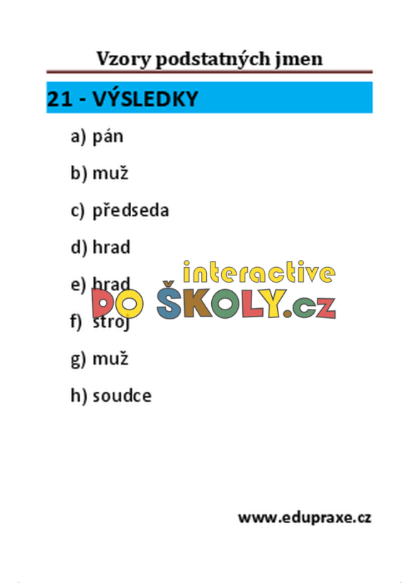 Vzory podstatných jmen
