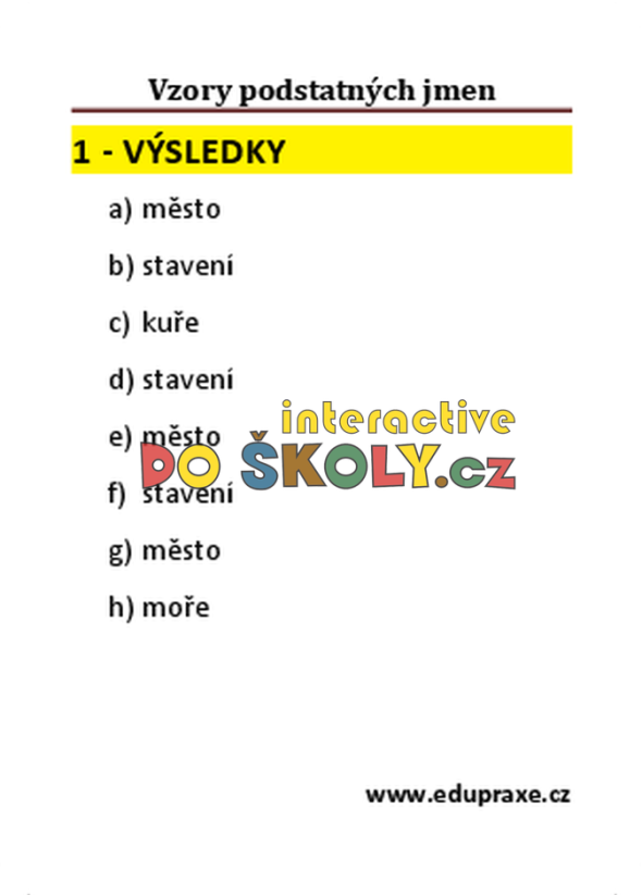 Vzory podstatných jmen
