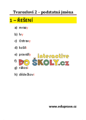 Tvarosloví 2 – podstatná jména