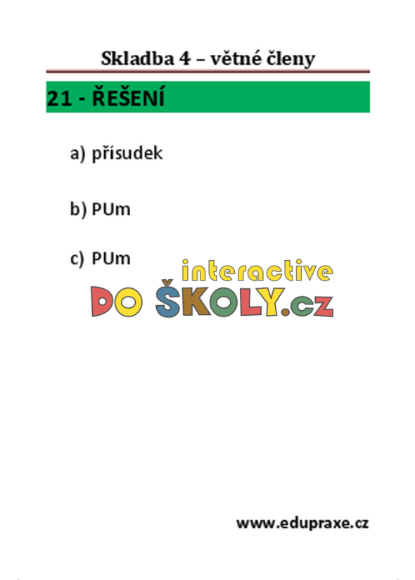 Skladba 4 – větné členy