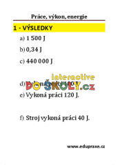 Práce, výkon, energie