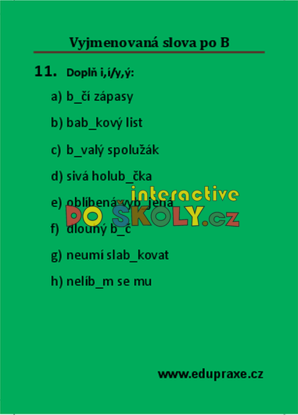 Vyjmenovaná slova po „B“
