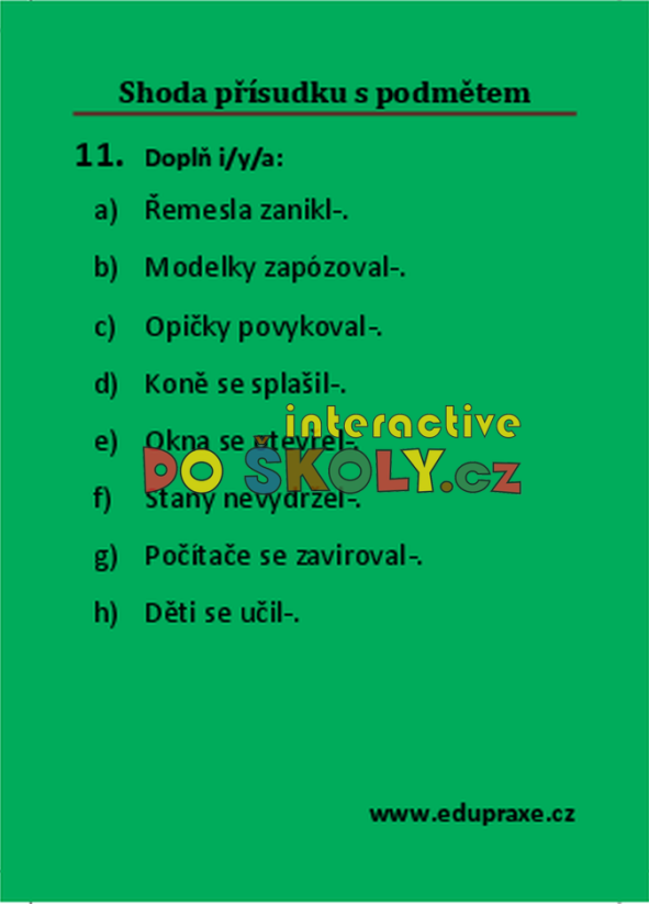 Shoda přísudku s podmětem