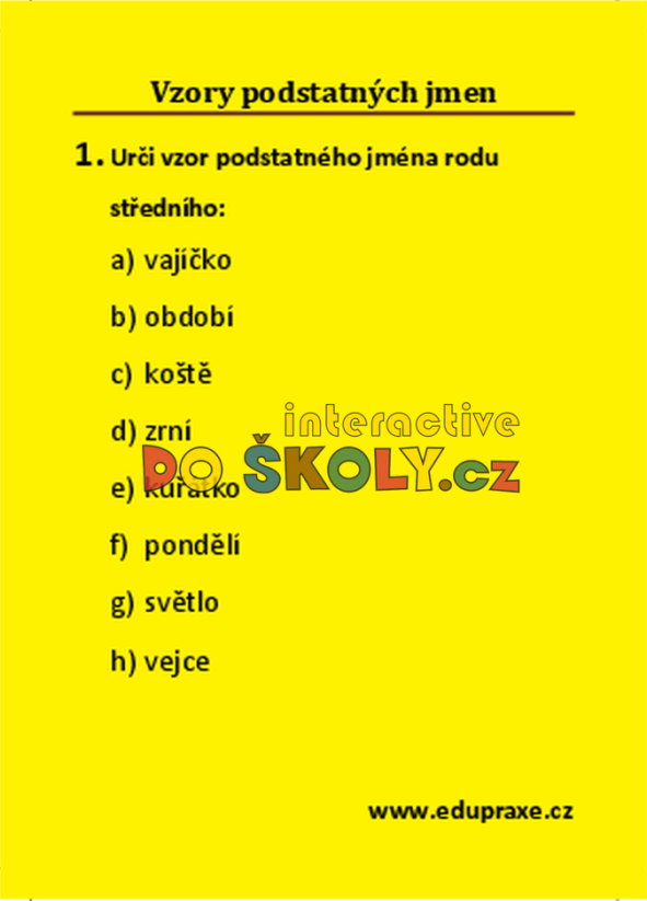 Vzory podstatných jmen