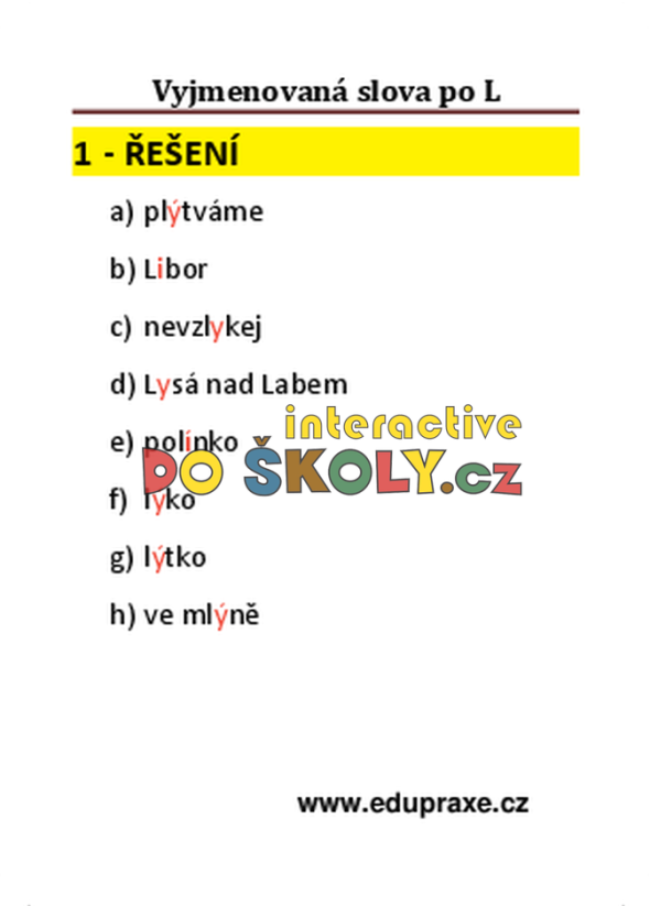 Vyjmenovaná slova po „L“