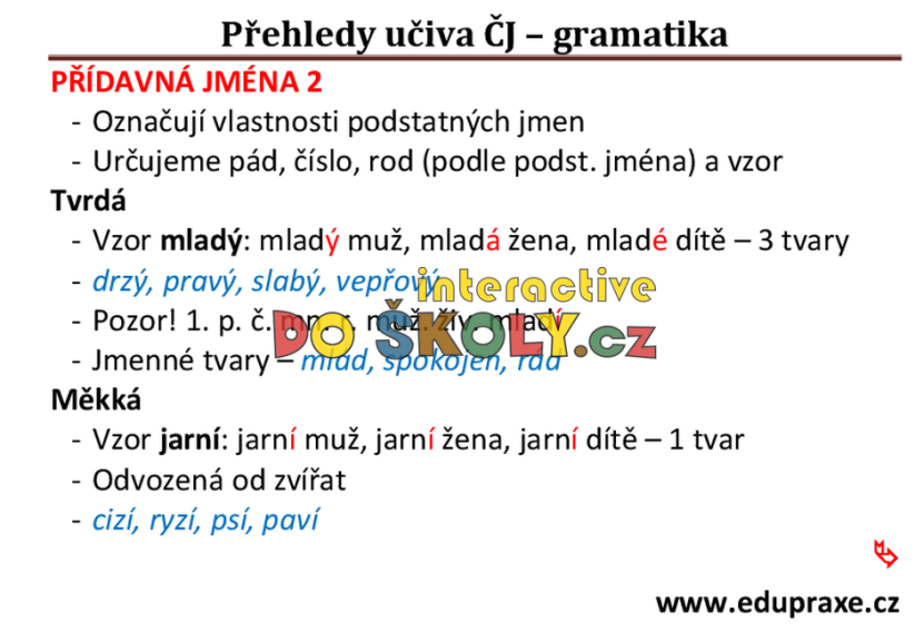 Přehledy do českého jazyka - gramatika