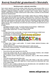Soubor pracovních listů zaměřených na rozvoj čtenářské gramotnosti v literatuře