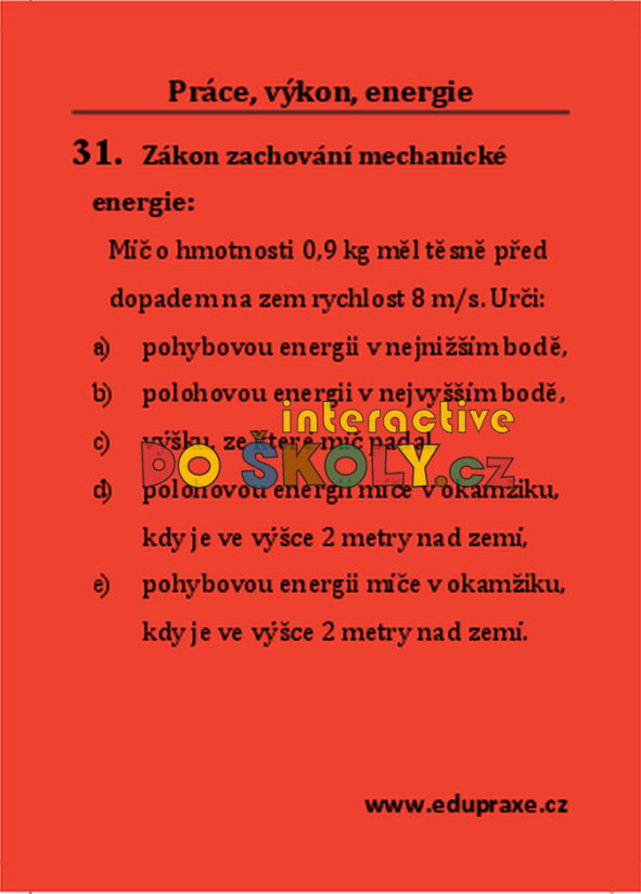 Práce, výkon, energie