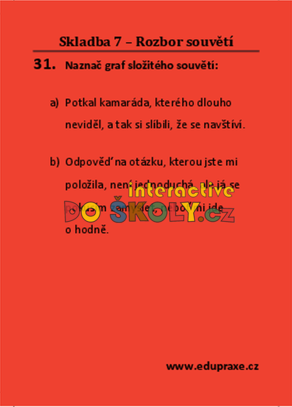 Skladba 7 – rozbor souvětí